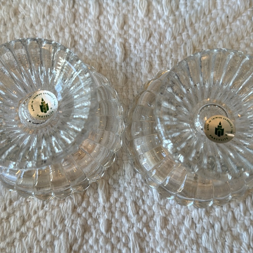 Partylite - P9246 Quilted Crystal Pair Votive Tealight Taper Pillar (w/box) - Picture 5 of 6